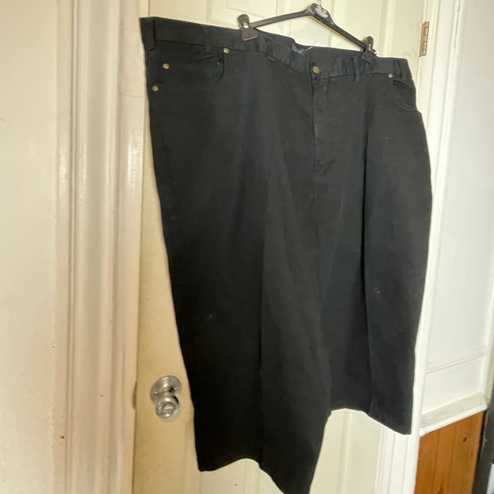 Harbor bay black capri pants womens w58 euc Straight leg
